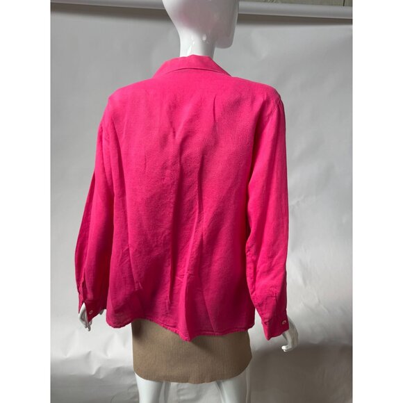 Vintage Accento By Marzotto Pink Button-Up Womens Blouse Made In Italy Long Slee - Picture 7 of 16